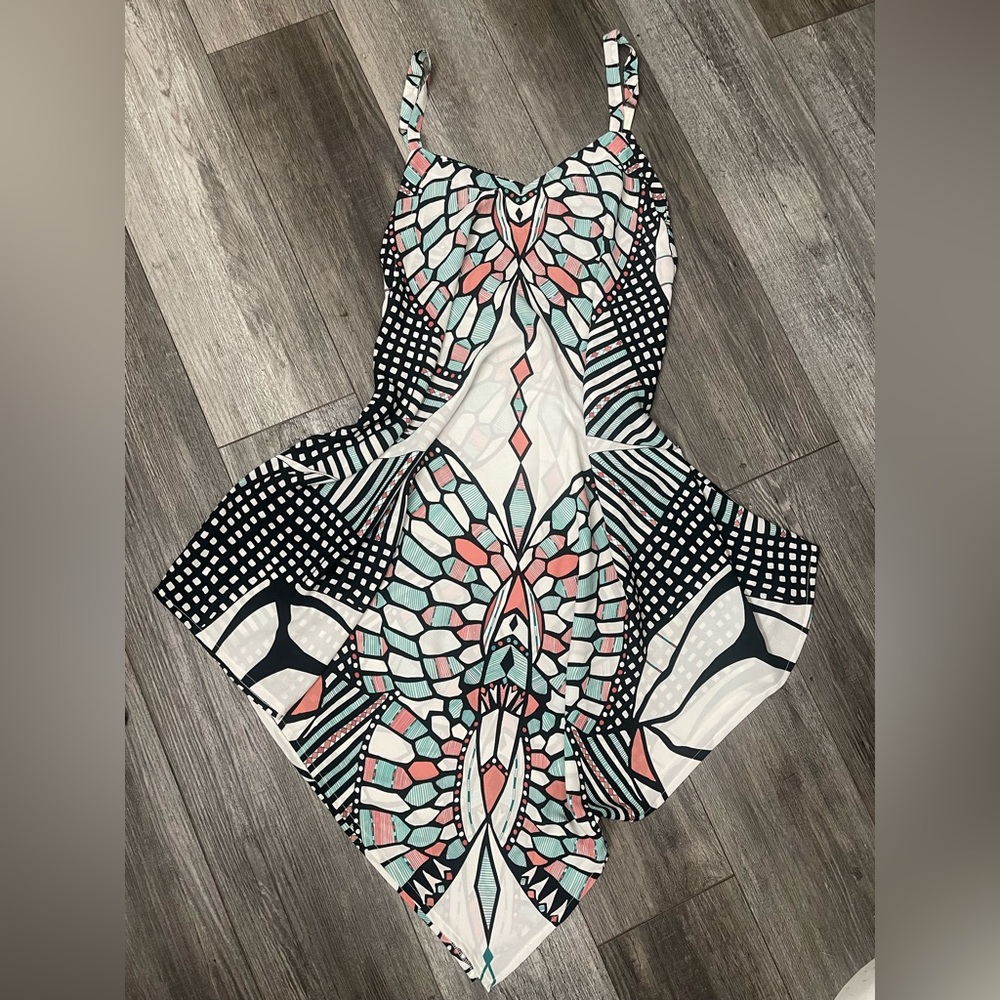 Olivaceous Multicolor Geometric Dress
